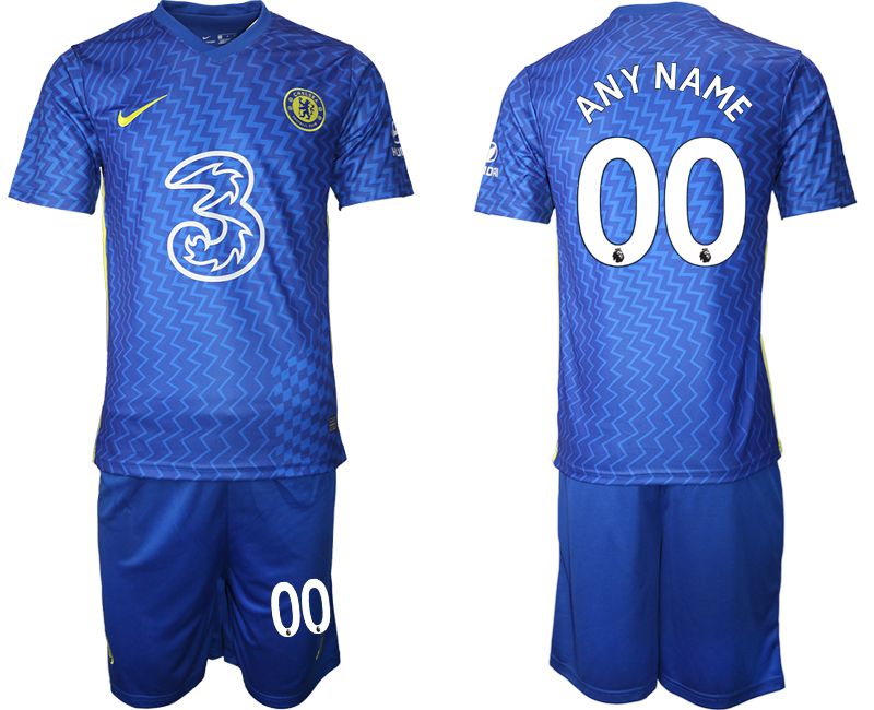 Men 2021-2022 Club Chelsea FC home blue customized Nike Soccer Jersey->customized soccer jersey->Custom Jersey